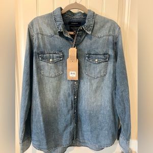 Lucky Brand Button Up Denim Shirt…western style with snap buttons NWT- Size XL
